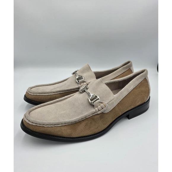 Stacy Adams Flynn 24914-288 Brown Tan Two-Tone Suede Leather Loafers Mens 10.5 M - Picture 1 of 10
